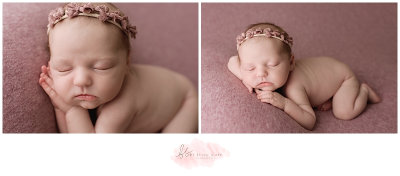 Calgary newborn photographer baby girl on purple