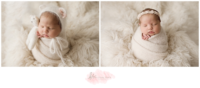 Calgary Newborn Photographer baby girl on white